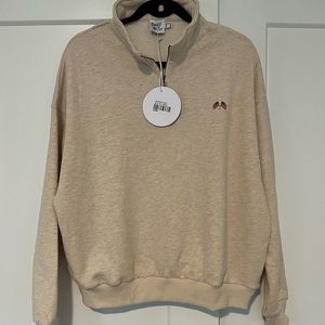 NWT Princess Polly “The States” Quarter Zip Jumper Sweatshirt Size 12 Oversized